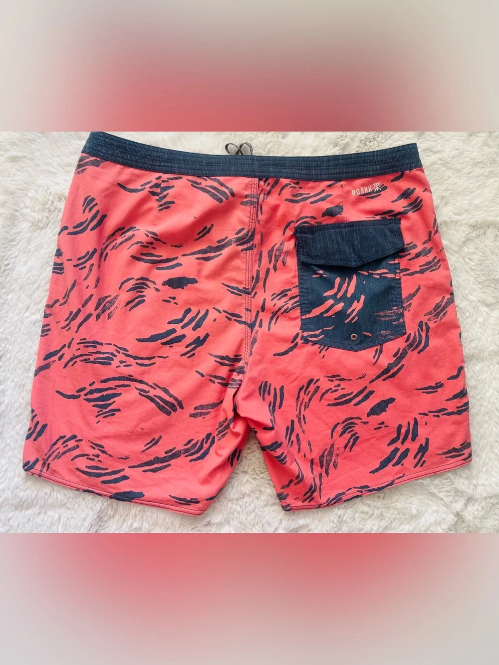 Roark Revival Mens Boardshorts Chiller Coral & Grey Swim Shorts Size: 36